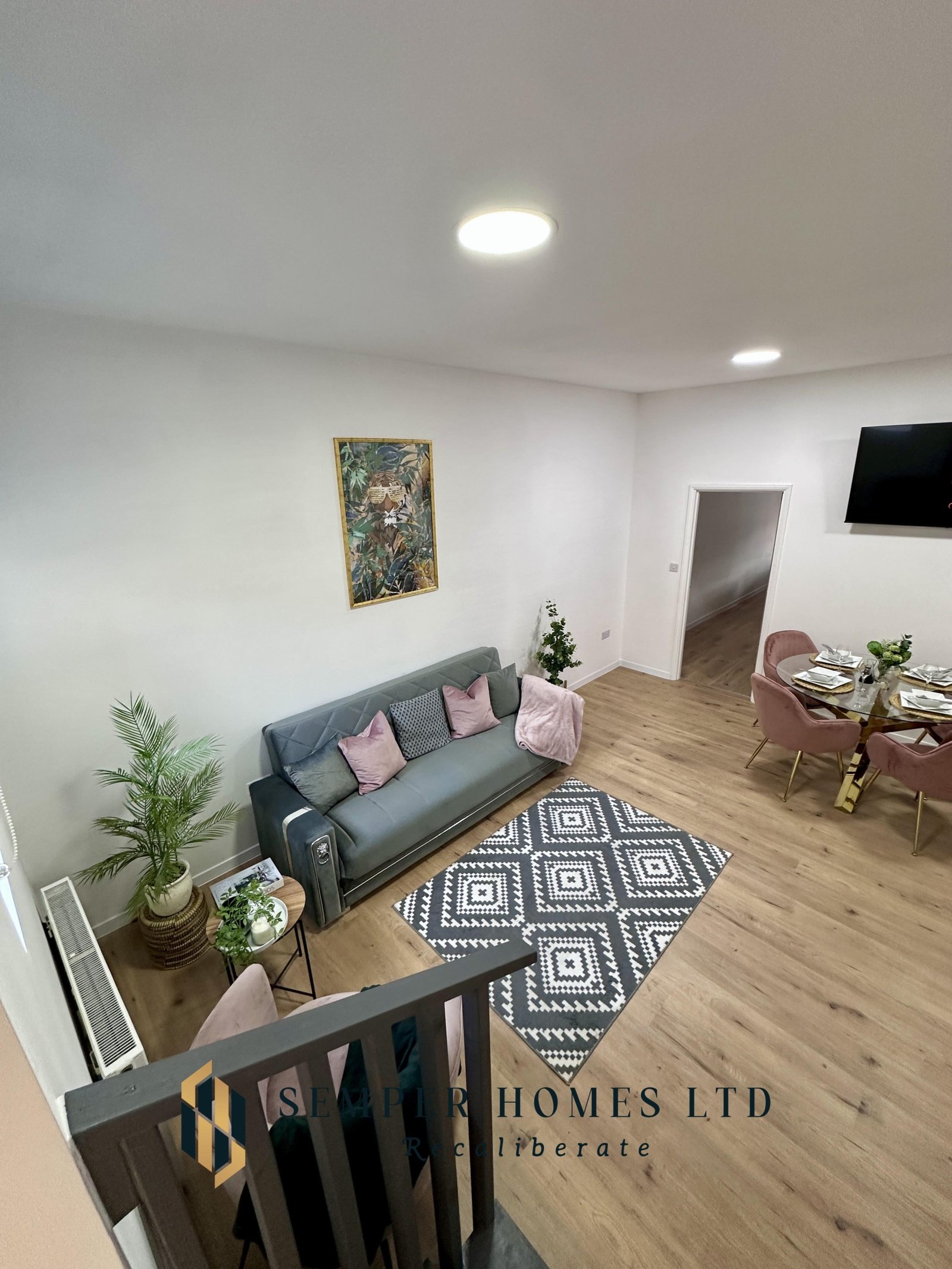view-from-stairs-cushion-vacation-rental-at-high-street-in-mexborough-UK